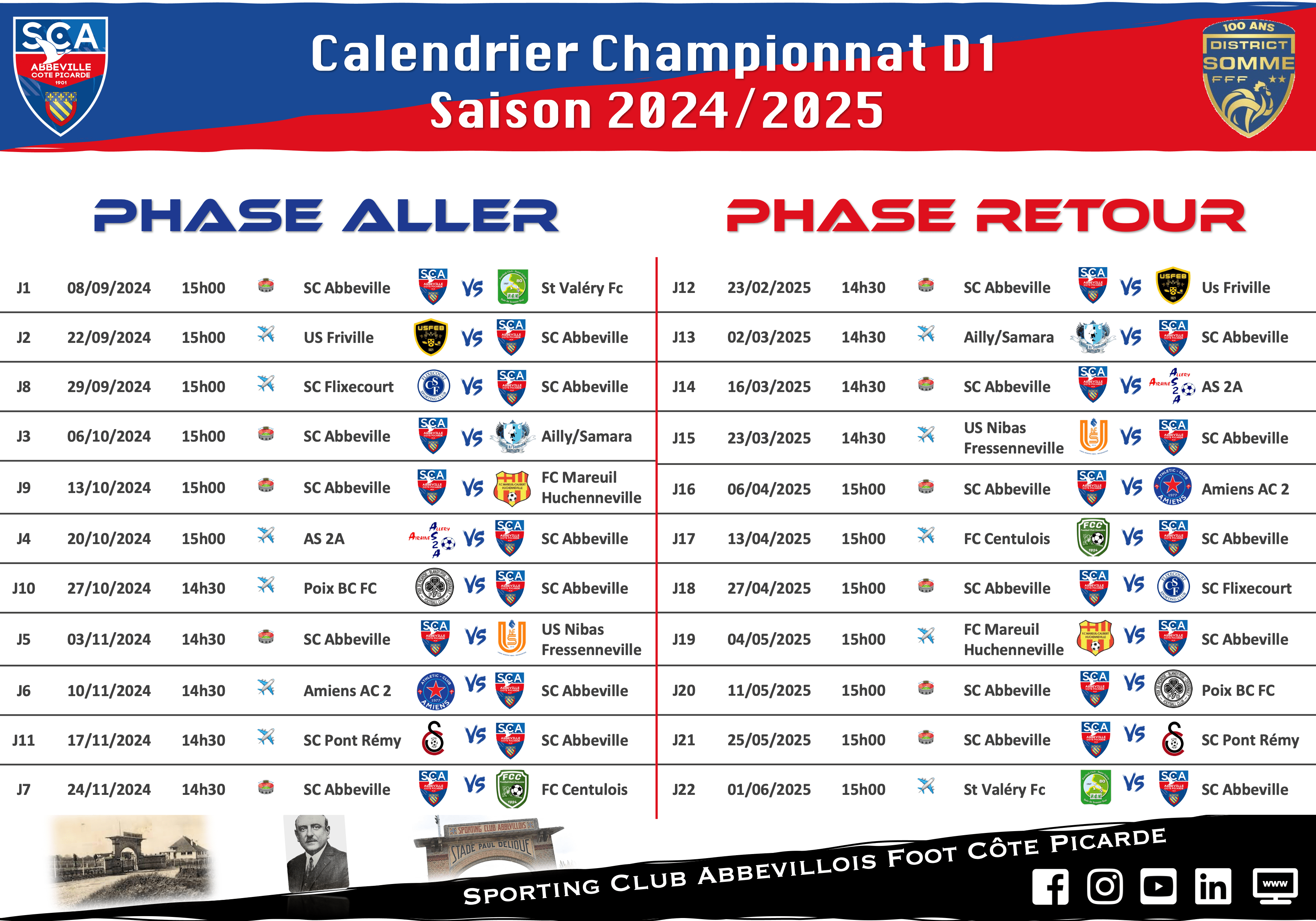 Calendrier Seniors M B – 2024/2025