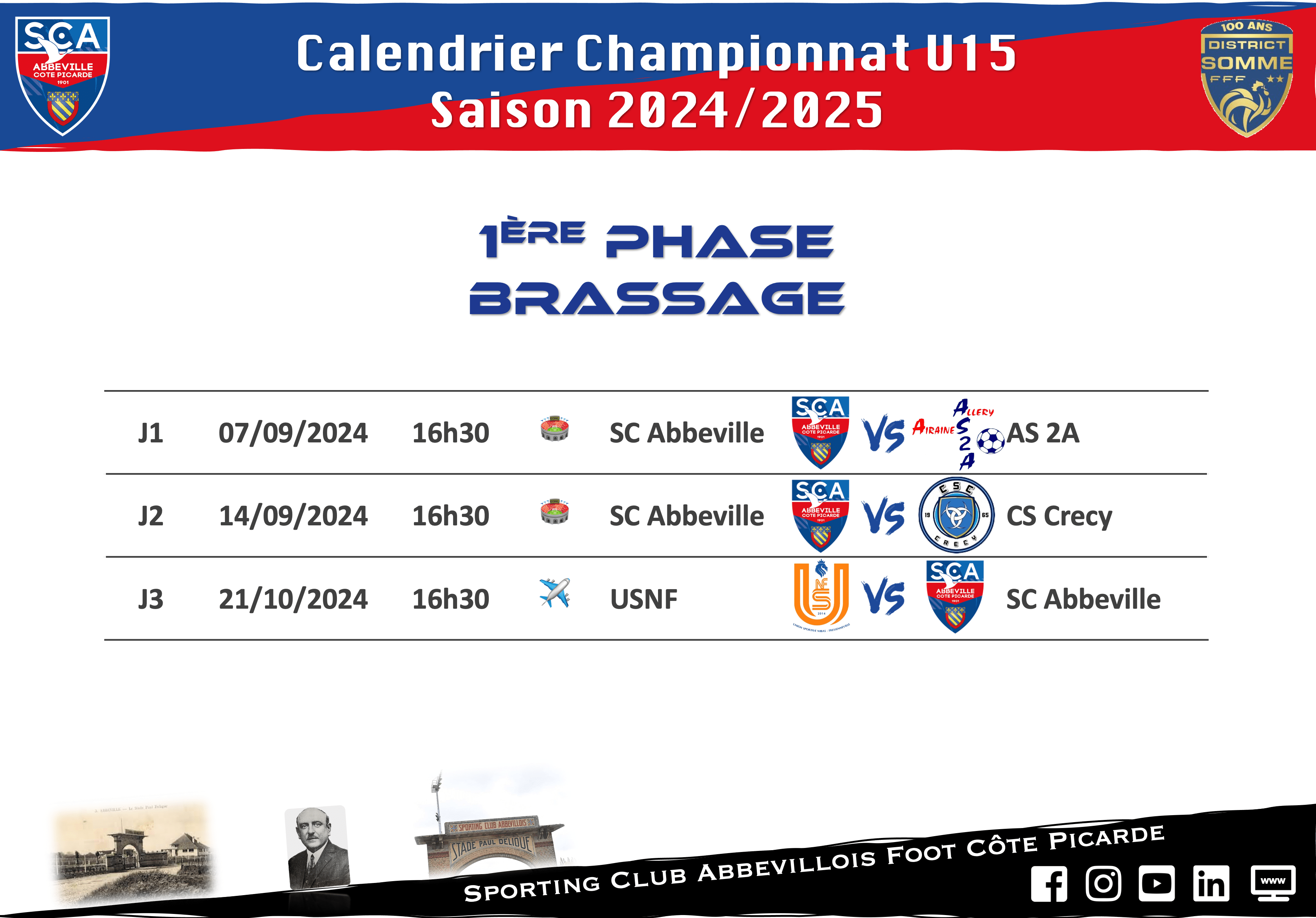 Calendrier/Groupe U15 1ère Phrase – 2024/2025