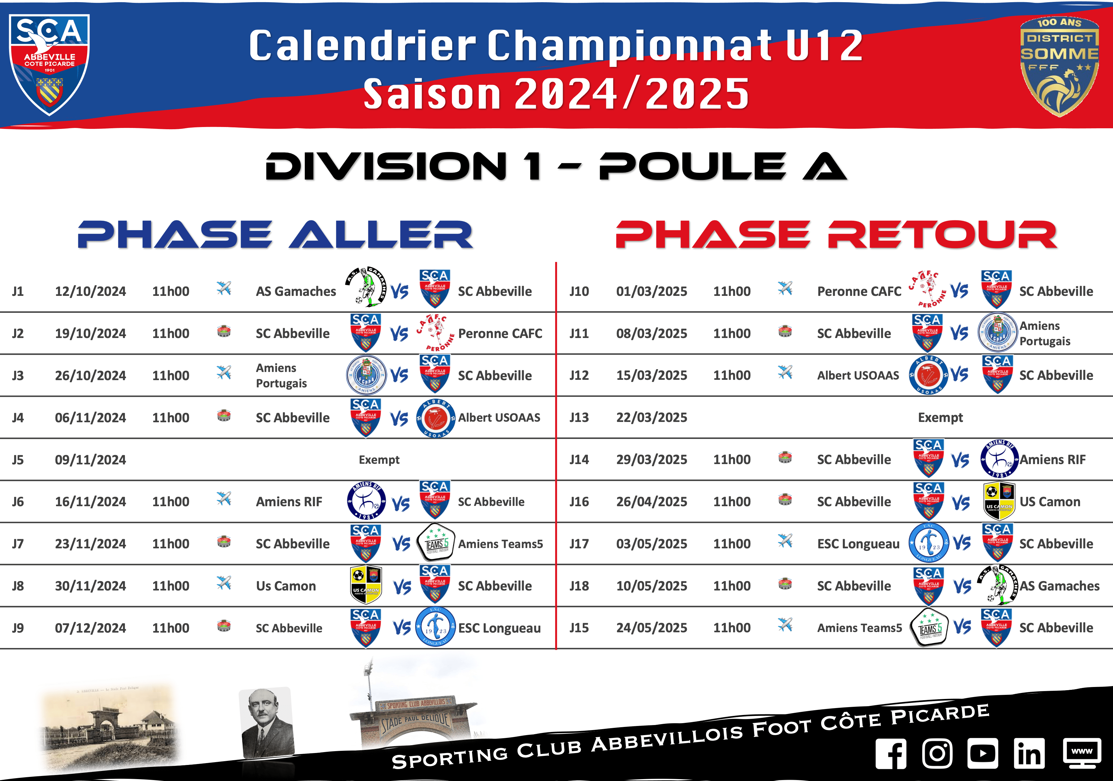 Calendrier/Groupe U12 2ème Phrase – 2024/2025