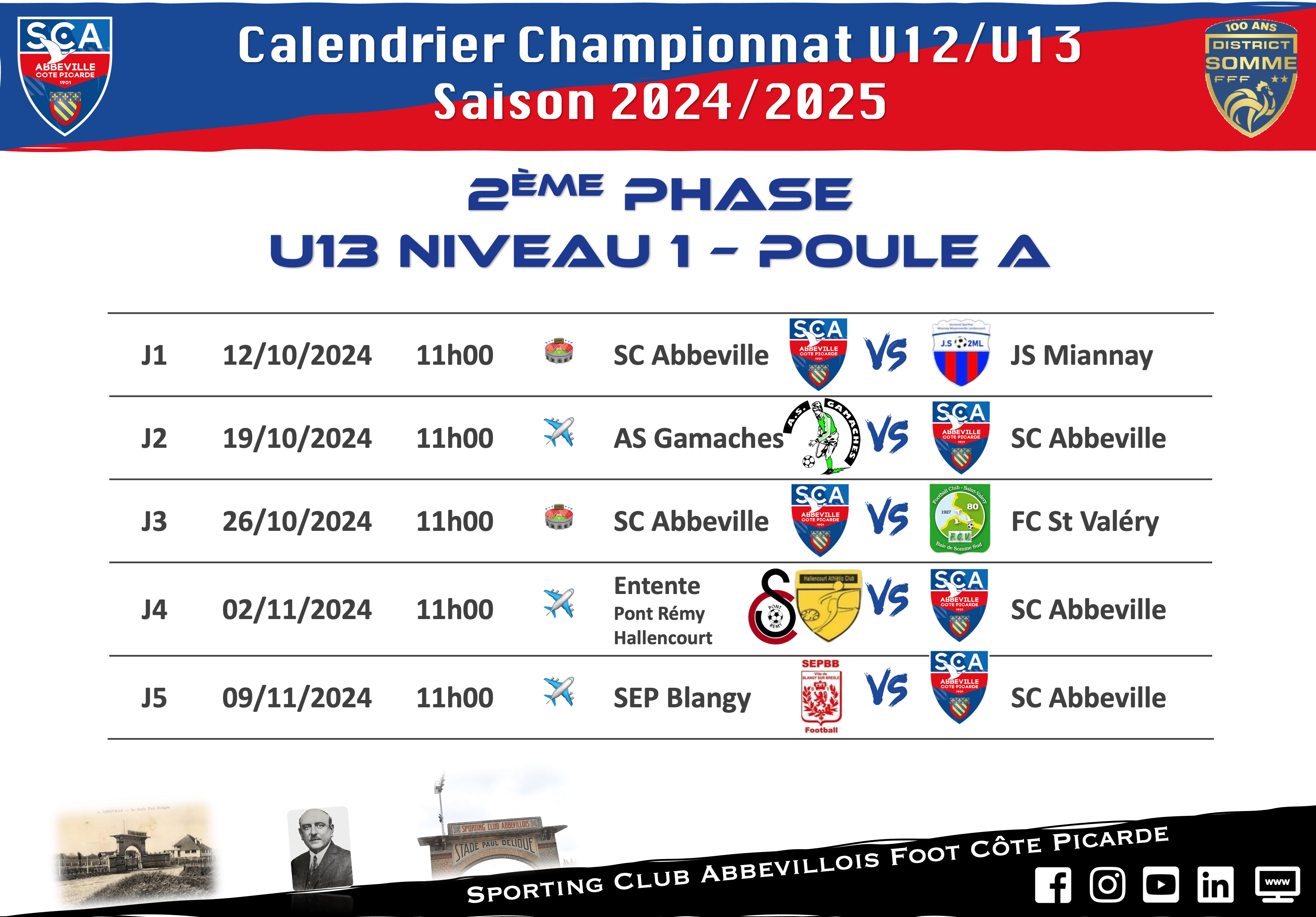 Calendrier/Groupe U13 2ème Phrase – 2024/2025